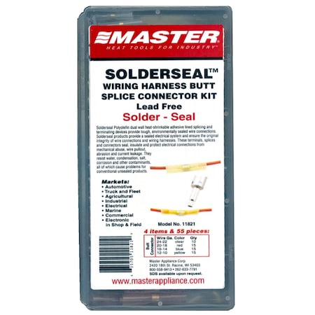 Master Appliance 55PC Solder and Seal Butt Splice Pack MAS11821